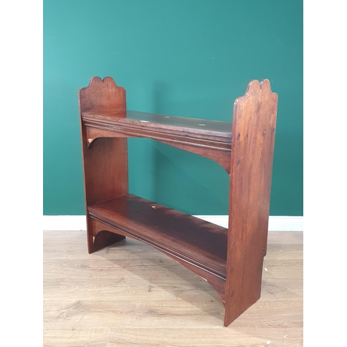 706 - An antique open two tier Book Shelf with shaped supports, A/F, 3ft 3