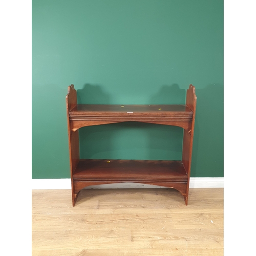 706 - An antique open two tier Book Shelf with shaped supports, A/F, 3ft 3