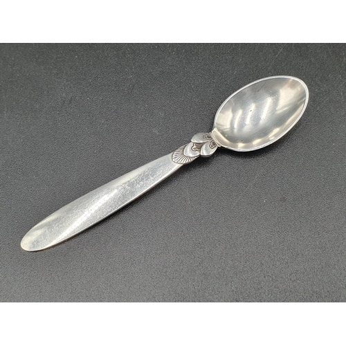 94 - A George VI small Spoons, cactus pattern, import mark London 1937,  maker Georg Jensen and Tiffany a... 