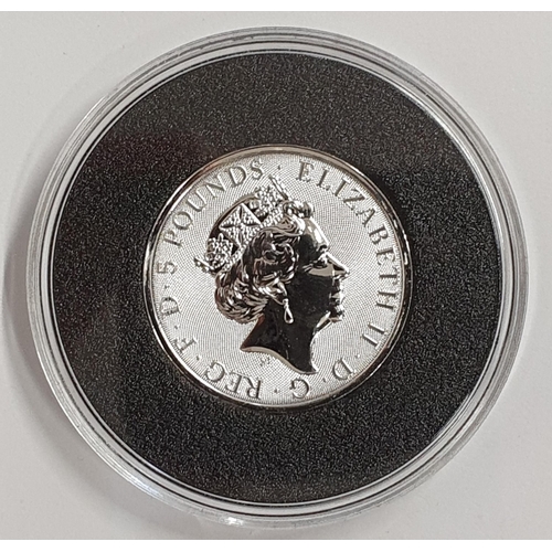 256 - A 2019 Queen's Beasts two ounce silver £5 Coin the Falcon of the Plantagenets, boxed