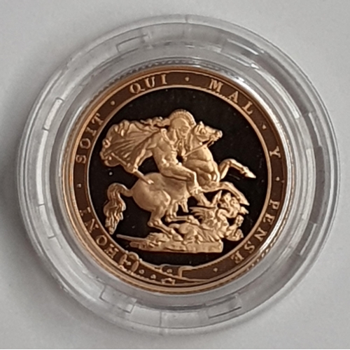 257 - A 2017 Gold Sovereign, reverse design after Benedetto Pistrucci, obverse design by Jody Clark