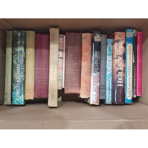 468 - Six boxes of Books; Africa, India, Travel, Robert P. Barker Novels, etc.