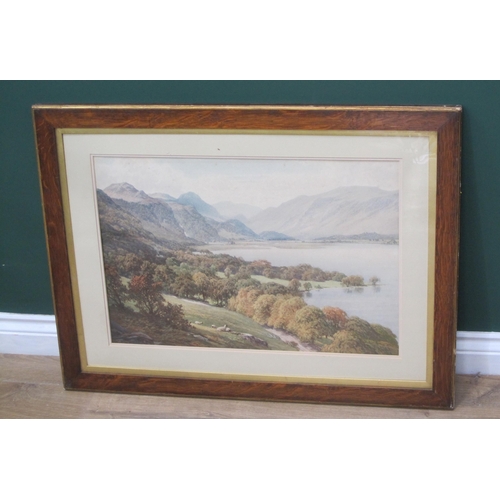 401 - ENGLISH SCHOOL. Lake District Landscape, colour reproduction, 18 x 26in; and two prints after Alfred... 