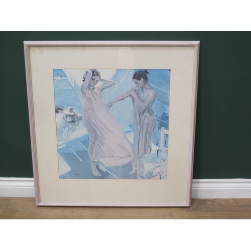 410 - AFTER JONQUIN SOROLLA. 'Despues del Bano', colour reproduction, 24 x 20in; one other reproduction af... 