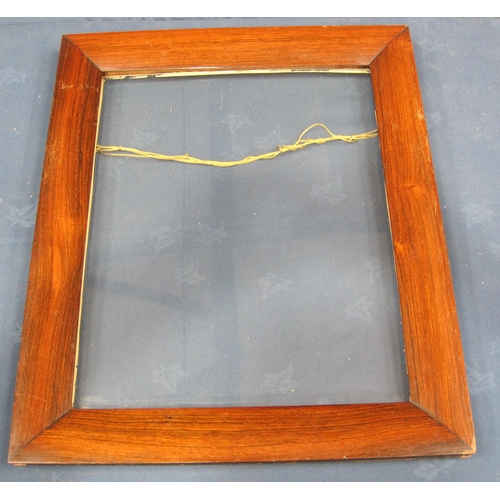 415 - A 19th Century rosewood veneer Frame, rebate size 18½ x 14¾in; together with two 19th Century gilded... 