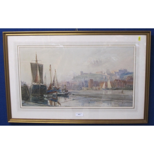 417 - JOHN FRANCIS RENNIE. Whitby, signed and dated 1906, watercolour, 14½ x 27in