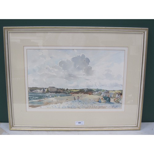 460 - ARTHUR JOHNSON. Seaton Beach, Devonshire,signed, watercolour, 12 x 19in; and two other watercolours ... 