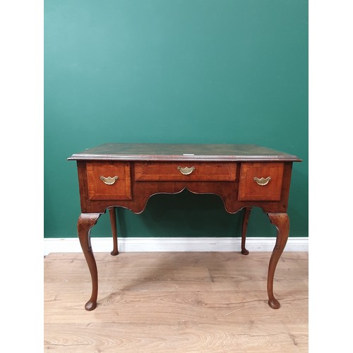 760 - A Walnut dressing table on Cabriole legs with pad feet, 2ft 7