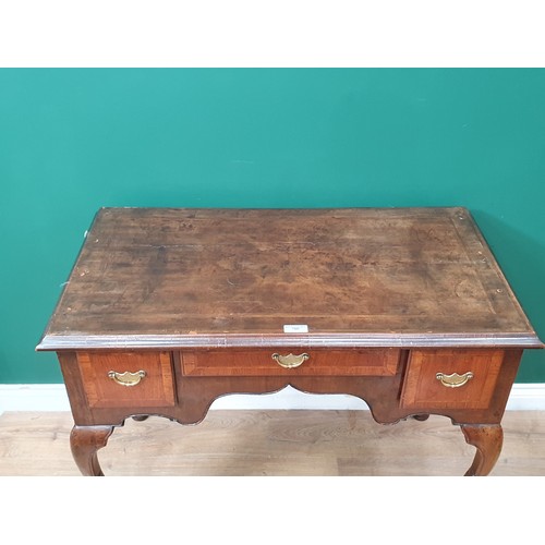 760 - A Walnut dressing table on Cabriole legs with pad feet, 2ft 7