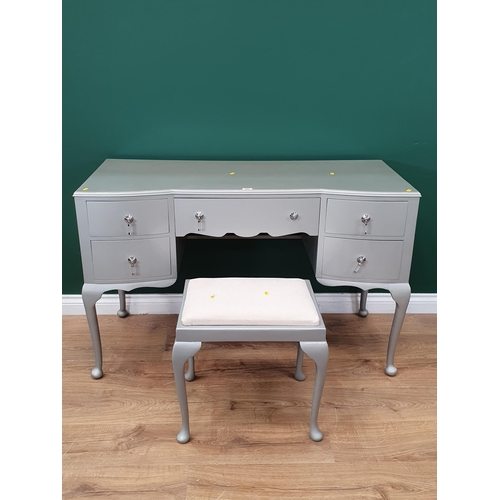 804 - A silver painted Dressing Table, 3ft 10