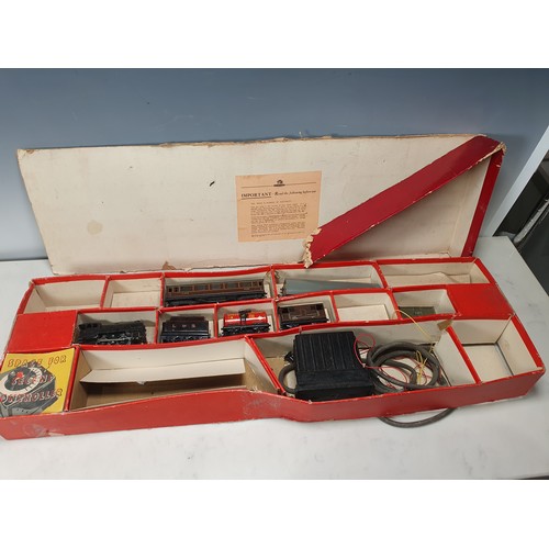 368 - A Trix part Twin Railway Series Railway Set  including locomotive, carriage, Tender etc. and a Hornb... 