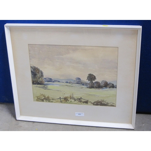 423 - TOM SYKES. A Country Landscape, watercolour, 12 x 16 in; together with two oil paintings depicting s... 