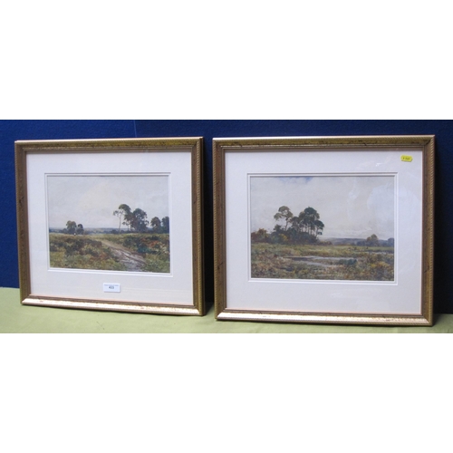 433 - A.R. BANCROFT. By a Country Track; and Landscape with Trees and Cattle Grazing by Pond, signed, wate... 