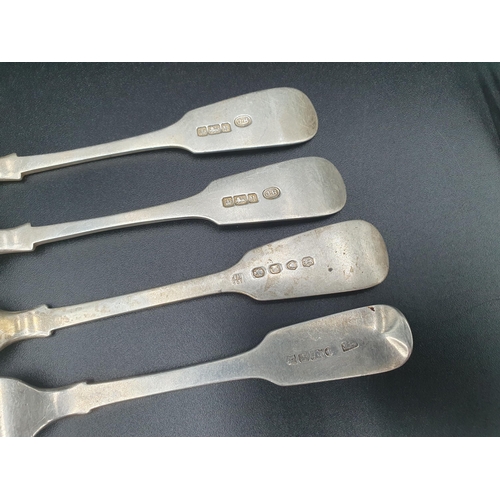 126 - A pair of Victorian silver Dinner Forks, fiddle pattern, engraved initials, London 1862, maker: S.W.... 