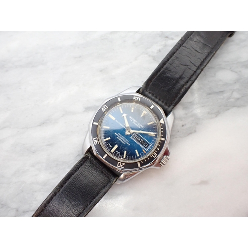 156 - A gentleman's Marine-Star self winding Wristwatch the blue dial with hourly baton markers, sweep sec... 