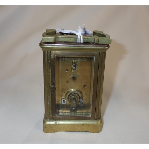 201 - A brass cased Carriage Clock, 5in high