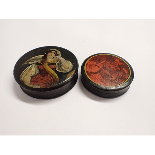 237 - Two papier maché Snuff Boxes