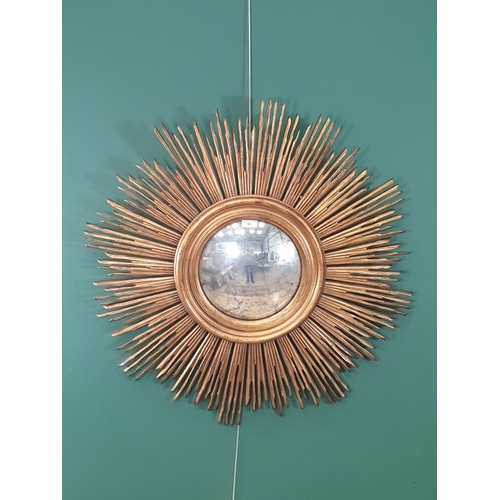 25 - A gilded Sunburst Wall Mirror 3ft 2in D