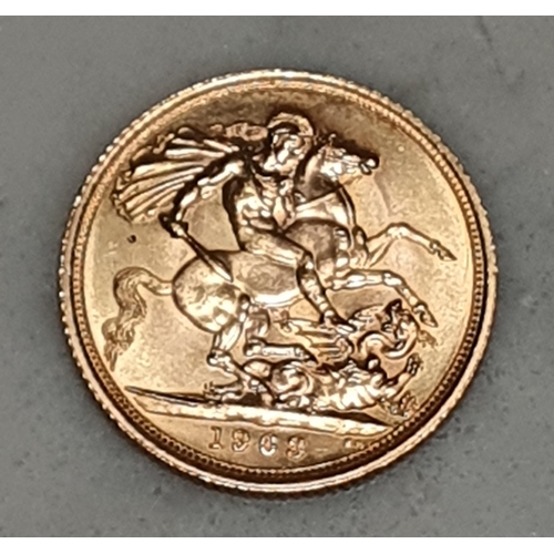 262 - Elizabeth II 1963 gold shield back Sovereign