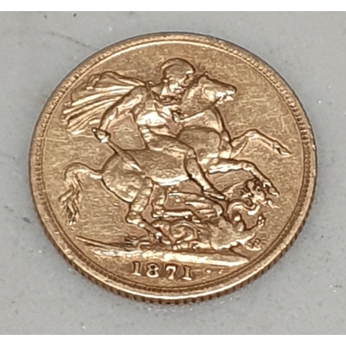 274 - Victoria, young head 1871 George and the dragon gold Sovereign