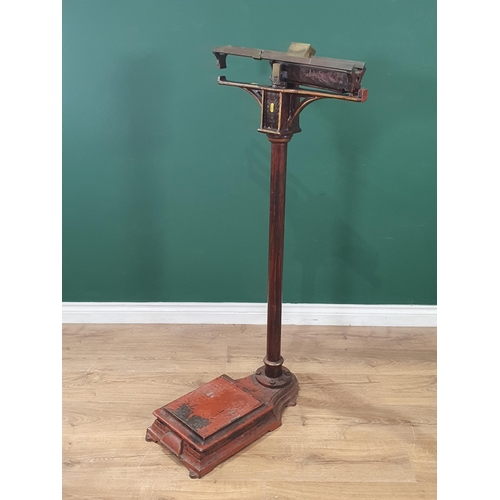 30 - An antique set of stained standing Scales by S. Maw & Sons Ltd 4ft H