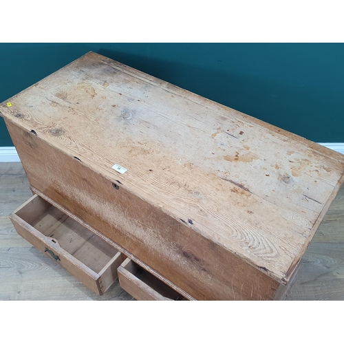 35 - A 19th Century pine Mule Chest mounted on bracket feet 3ft 8in W x 2ft 4