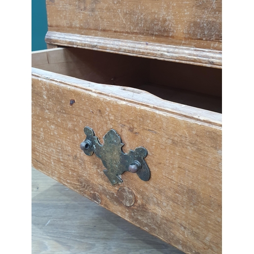 35 - A 19th Century pine Mule Chest mounted on bracket feet 3ft 8in W x 2ft 4