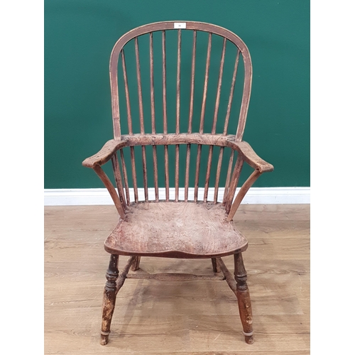 36 - A 19th Century ash and elm stick back Windsor Elbow Chair A/F 3ft 6in H x 2ft 1in W