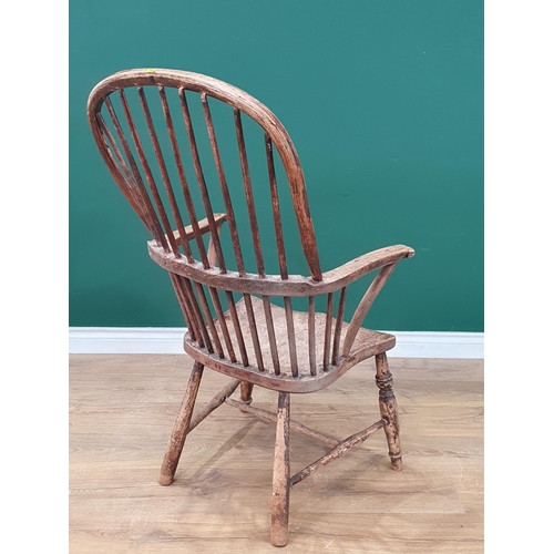 36 - A 19th Century ash and elm stick back Windsor Elbow Chair A/F 3ft 6in H x 2ft 1in W