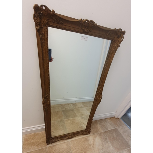 51 - A gilt framed rectangular Wall Mirror 21 x 43 in