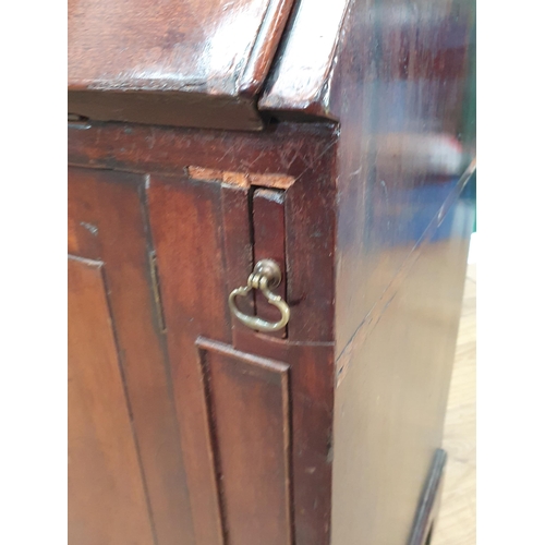 525 - A Scottish 19th Century mahogany Bureau, the fall front enclosing fitted drawer and pigeon hole inte... 