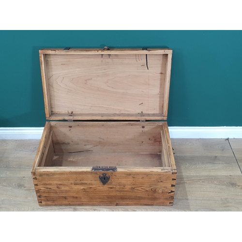 53 - A 19th Century iron bound camphor wood silver Chest with carrying handles, 2ft 9in wide