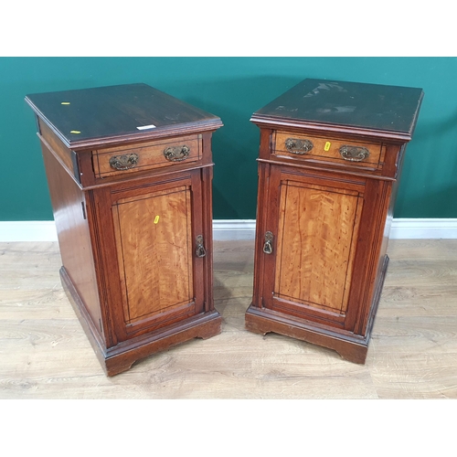 566 - A pair of walnut Beside Cupboards, converted from a Pedestal Desk, 2ft 7