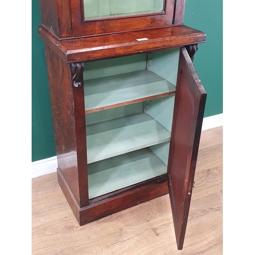 574 - A Victorian walnut Bookcase fitted glazed door to upper section 6ft 6in H x 2ft 1in W