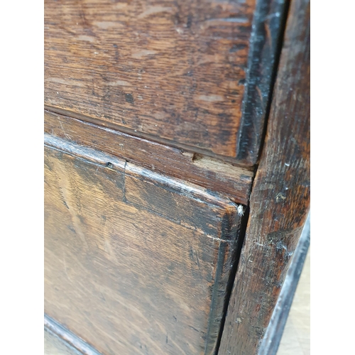 577 - A Georgian oak Chest of two short and three long drawers on ogee feet 3ft 4in W x 3ft 1in H