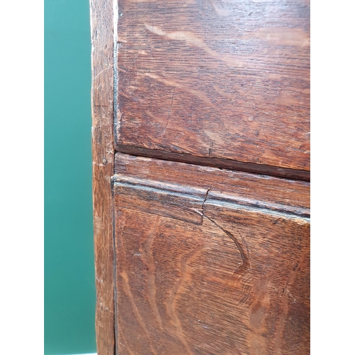 577 - A Georgian oak Chest of two short and three long drawers on ogee feet 3ft 4in W x 3ft 1in H