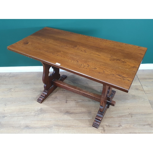 590 - A reproduction oak Refectory Table, 2ft 6