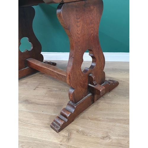 590 - A reproduction oak Refectory Table, 2ft 6