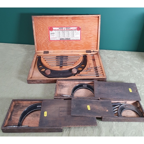 802 - A Moore and Wright Adjustable Micrometer and three others, all boxed