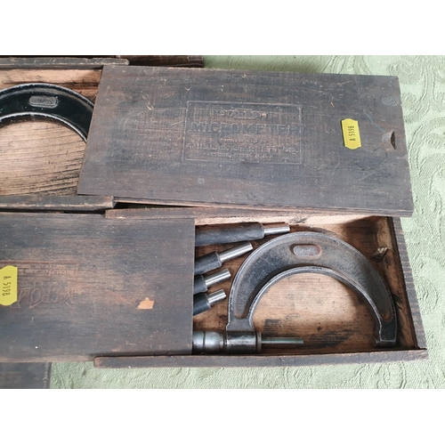 802 - A Moore and Wright Adjustable Micrometer and three others, all boxed