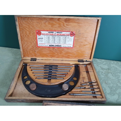 802 - A Moore and Wright Adjustable Micrometer and three others, all boxed