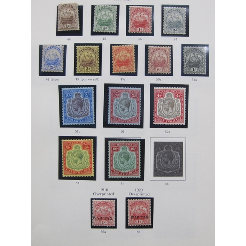 401 - A Stamp Collection for Bahamas/Bermuda; and The Saints (St Lucia, Vincent, Kitts and Nevis), QuV-KGV... 