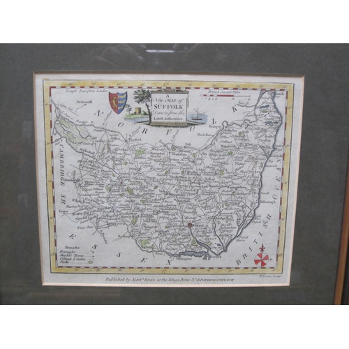 410 - ALEX HOGG, Publisher. A new Map of Suffolk, engraved Map, coloured, 6 x 8in; and a further Map depic... 