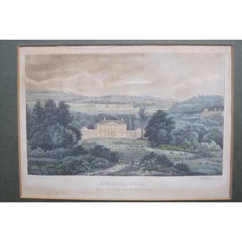 421 - A selection of coloured nineteenth century steel plate engravings, subjects include Swinnerton Hall,... 