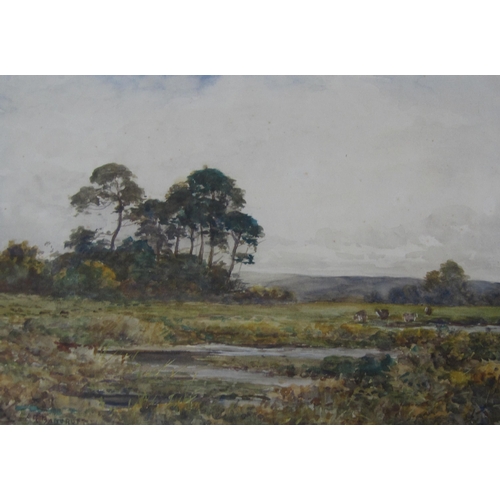 433 - A.R. BANCROFT. By a Country Track; and Landscape with Trees and Cattle Grazing by Pond, signed, wate... 