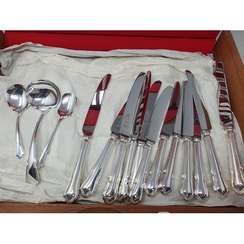 111 - A Canteen of EPNS Cutlery, Dubarry pattern for 12 persons, plus extra items, in case, George Butler ... 