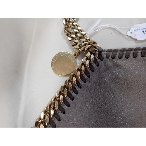 191 - A Stella McCartney taupe faux suede shoulder Bag with heavy gilt metal strap