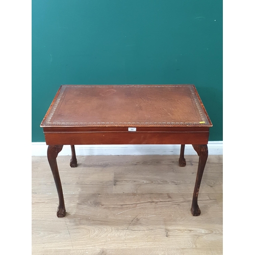 222 - A reproduction mahogany Canteen with inset leather style top containing a Part Sheffield EPNS Cutler... 