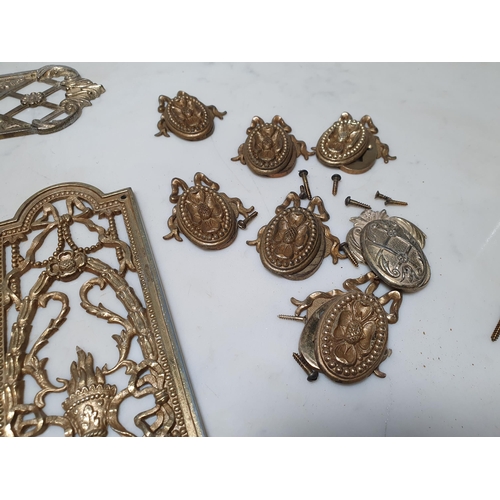 234 - Four gilt metal Finger Door Plates and a quantity of Escutcheons. (R6).