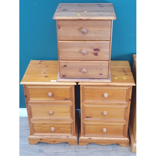 27 - A pair of modern pine three drawer Bedside Chests 2ft 3